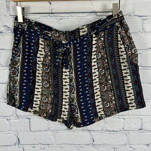 Ambiance Apparel Women's High Rise Floral/Paisley‎ Pattern Shorts, Size Medium